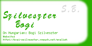 szilveszter bogi business card